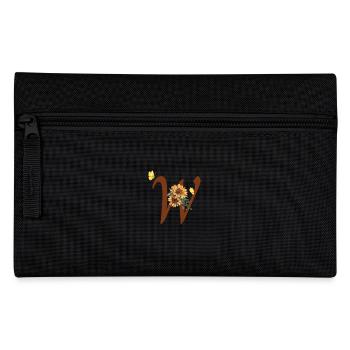Lettre w tournesol papillon - Trousse - noir - Devant