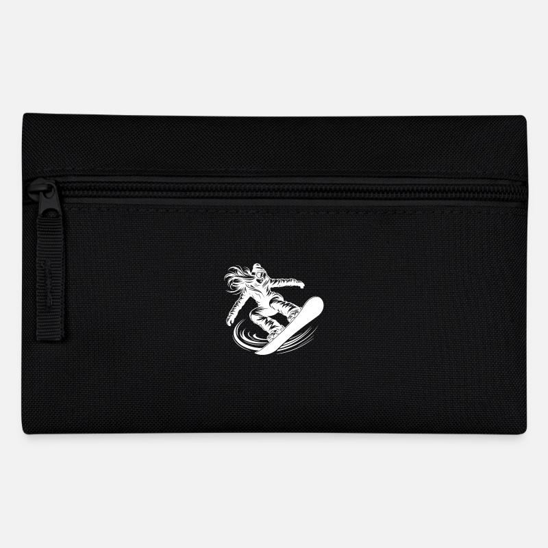 Coole Snowboarderin Snowboarding mit Eleganz - Federtasche - Schwarz