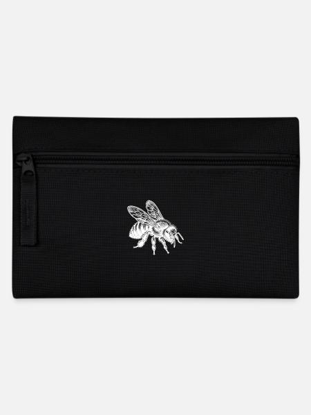 Kleine vintage Honig Biene - Federtasche - Schwarz