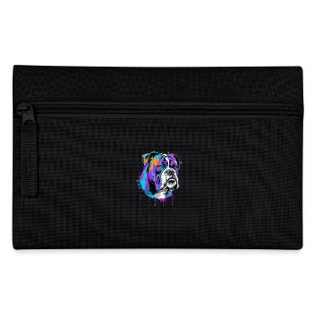 Splash Art Boxer Hundebesitzer Geschenk - Federtasche - Schwarz - Vorne