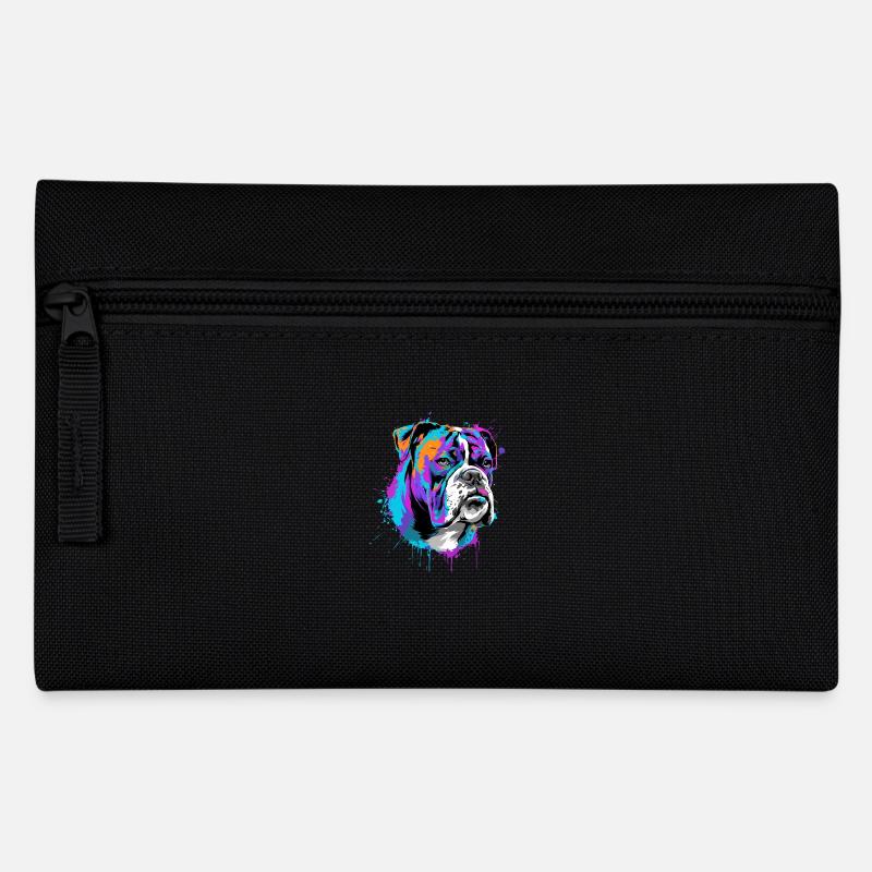 Splash Art Boxer Hundebesitzer Geschenk - Federtasche - Schwarz