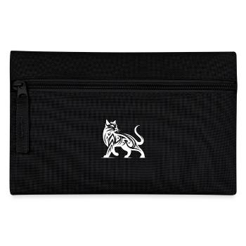 Tatouage de chat tribal dans une élégance élégante - Trousse - noir - Devant
