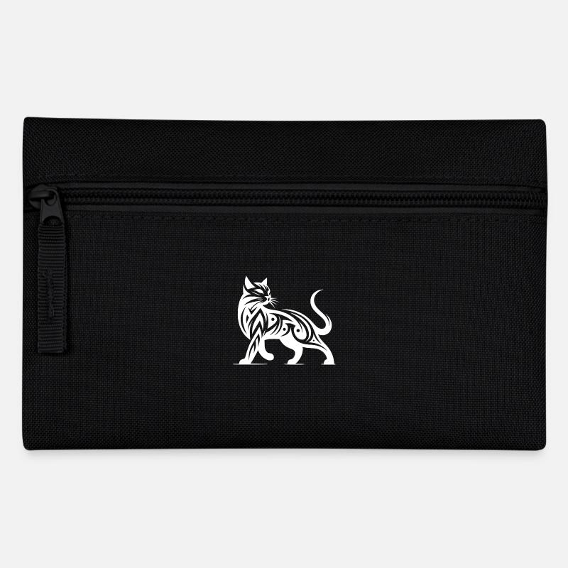 Tatouage de chat tribal dans une élégance élégante - Trousse - noir