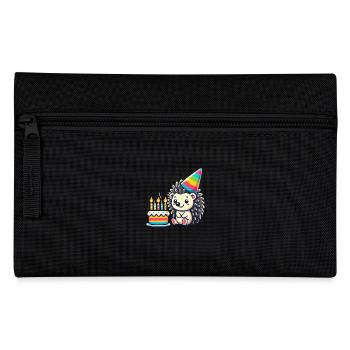 Hedgehog Kid Celebrating Birthday - Federtasche - Schwarz - Vorne