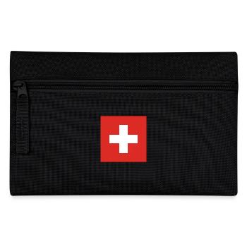 Schweiz Flagge Heimat Urlaub Geschenk - Federtasche - Schwarz - Vorne