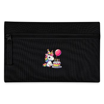 Unicorn Kid Celebrating Birthday - Federtasche - Schwarz - Vorne