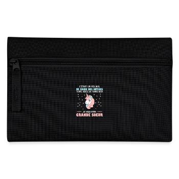 Enfant Future Grande Soeur Drôle Annonce Licorne - Trousse - noir - Devant