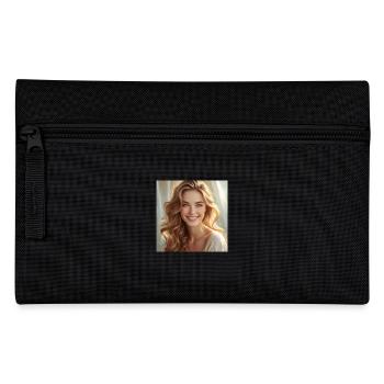 Schönes Mädchen mit glänzendem Haar - Federtasche - Schwarz - Vorne