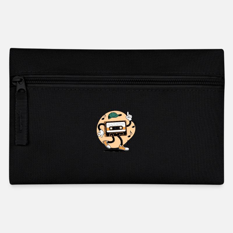 Dancing Cassette Tape (Vintage Style) - Pencil Case - black