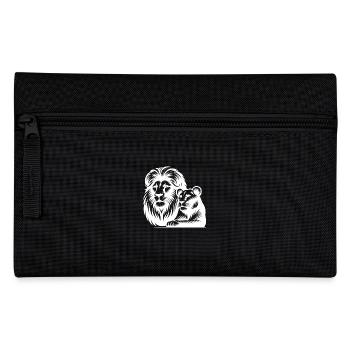 Puissant grand félin lion avec style portrait lionne - Trousse - noir - Devant