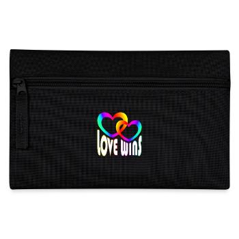 Rainbow Colorful Hearts - Love Wins - Pencil Case - black - Front