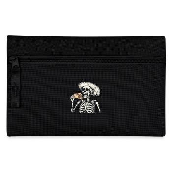 Skelett Taco Mexikanisches Essen Sombrero - Federtasche - Schwarz - Vorne