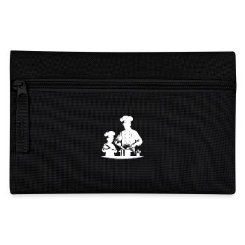 Hobby Chef with Kids Silhouette Portrait - Pencil Case - black - Front