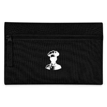 Chef and Kitchen Silhouette Portrait - Pencil Case - black - Front
