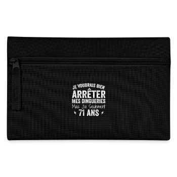 Cadeau 71e Anniversaire Droles 71 ans - Trousse - noir - Devant