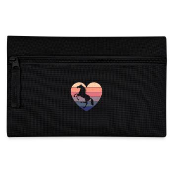 Pferdefreunde Geschenk Pferd Sport Hobby Dressur - Federtasche - Schwarz - Vorne