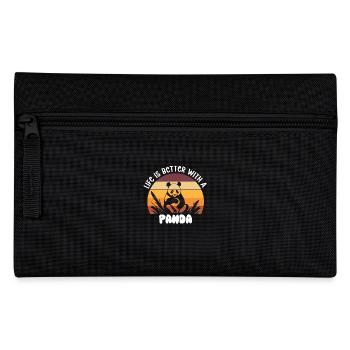 Panda Yoga Geschenk Panda Bär Tier Spruch - Federtasche - Schwarz - Vorne