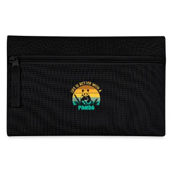 Panda Geschenk Panda Bär Tier Spruch Geschenkidee - Federtasche - Schwarz - Vorne