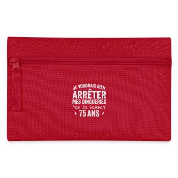 Cadeau 75e Anniversaire Droles 75 ans - Trousse - rouge - Devant