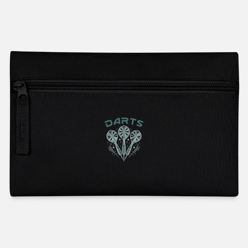 Geschenk Spruch Darts Wurfspieß Sport Geschenkidee - Federtasche - Schwarz