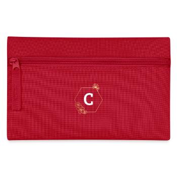Buchstabe c Goldener Blumenrahmen - Federtasche - Rot - Vorne