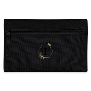 Buchstabe i Goldener Blumenrahmen - Federtasche - Schwarz - Vorne