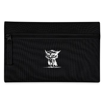 Sleepy owl and grumpy night watchwoman - Pencil Case - black - Front