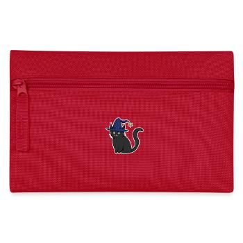 Schwarze Katze mit Hexenhut - Federtasche - Rot - Vorne