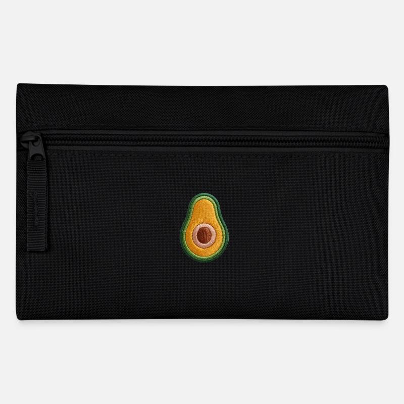 Embroidered avocado - Pencil Case - black