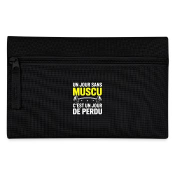 A day without weight training bodybuilding humor Sport - Pencil Case - black - Front