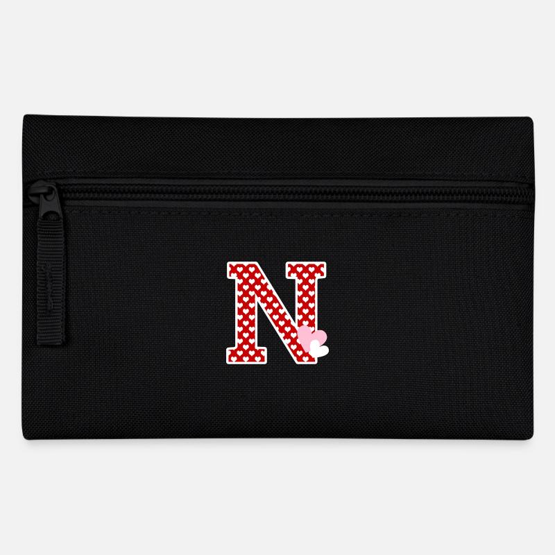 Lettre n cœur - Trousse - noir