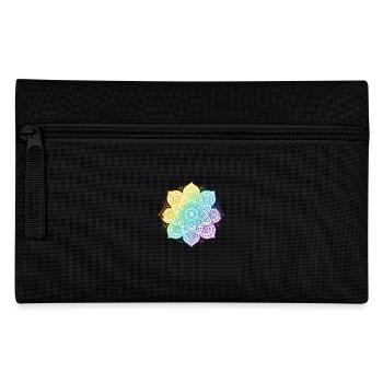 A T shirt design displays a mandala in vivid ra - Pencil Case - black - Front