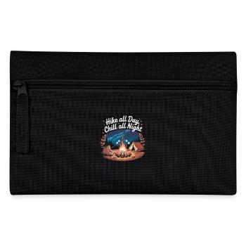 Hike All Day, Chill All Night – Camping Adventure - Pencil Case - black - Front