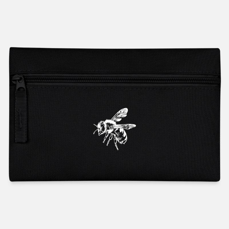 Biene Imker Graphic - Federtasche - Schwarz