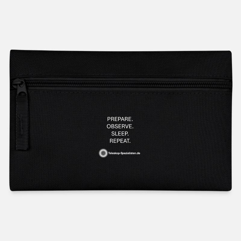 Astronomie Prepare Observe Sleep Repeat Teleskop - Federtasche - Schwarz