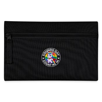 Adorable Rainbow Unicorn "Sounds Gay Count Me In" - Pencil Case - black - Front