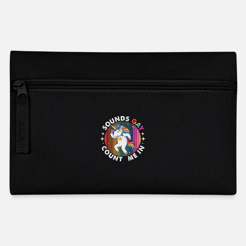 Tanzender Einhorn Cowboyhut - Federtasche - Schwarz