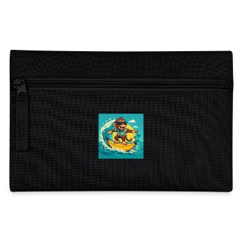 Surfing Monkey – Tropical Banana Vibes - Pencil Case - black - Front