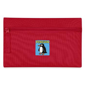 Penguin cartoon - weathered look - Pencil Case - red - Front