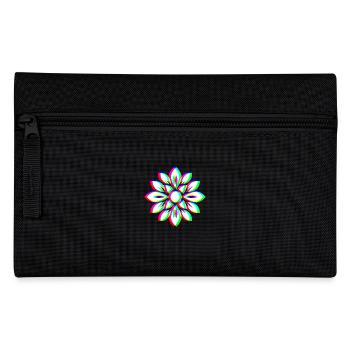 EDM Tricolor - Floral Mandala - Glitch Rave style - Pencil Case - black - Front