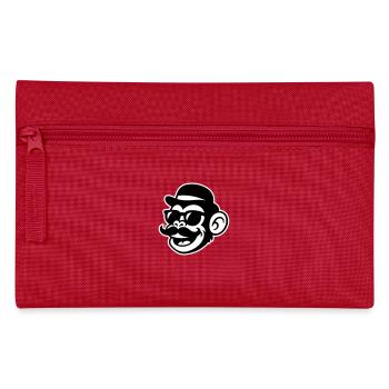 Monkey Sir Mustache - Pencil Case - red - Front