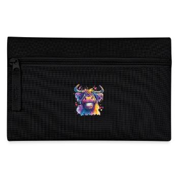 Funky Bunte Kuh in Aquarell - Federtasche - Schwarz - Vorne