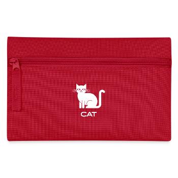 Silhouette de chat minimaliste Design d’amoureux des animaux de compagnie - Trousse - rouge - Devant