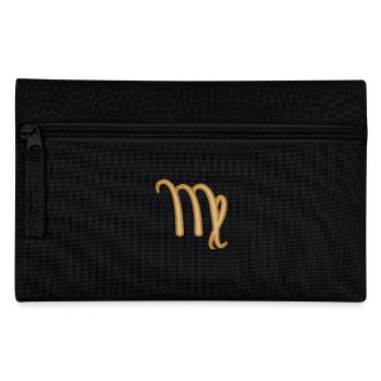 Virgo Zodiac Symbol Two Tone Golden - Pencil Case - black - Front