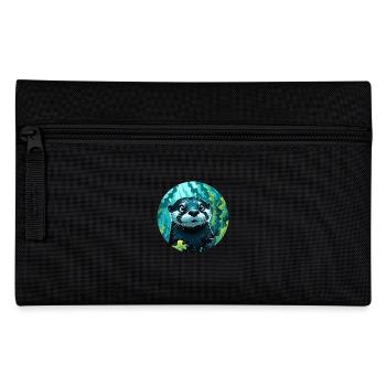 niedlicher Otter - rund - Federtasche - Schwarz - Vorne