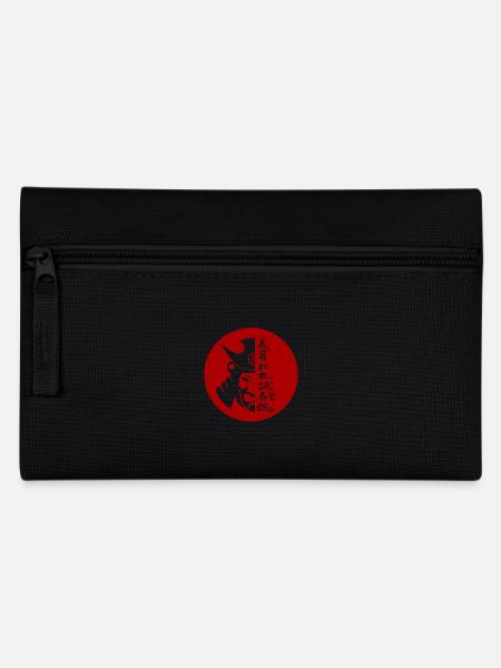Samurai Bushido – Helmet and 7 Virtues Red - Pencil Case - black