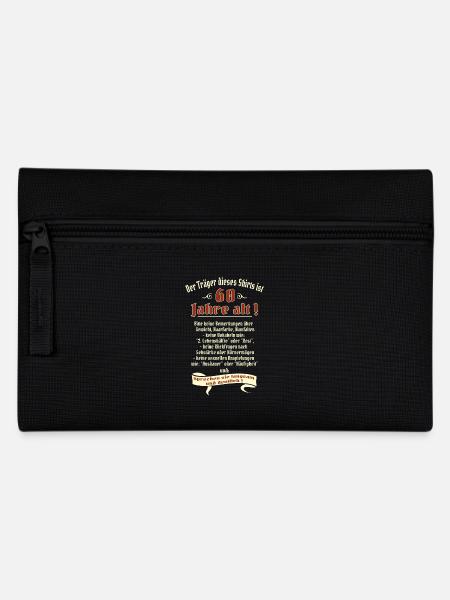 Geburtstags Shirt Träger 60 Jahre alt RAHMENLOS - Federtasche - Schwarz