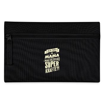 Superkraefte Mama Geburtstag RAHMENLOS Geschenk - Federtasche - Schwarz - Vorne