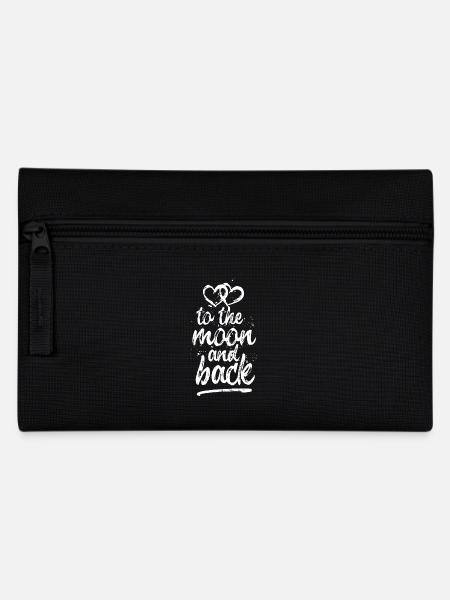 Liebe dich "auf den Mond und zurück" - weiß - Federtasche - Schwarz