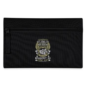 Axt Walhalla Valhall Wikinger Vikings Geschenk - Federtasche - Schwarz - Vorne
